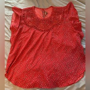 Red women’s floral tank top